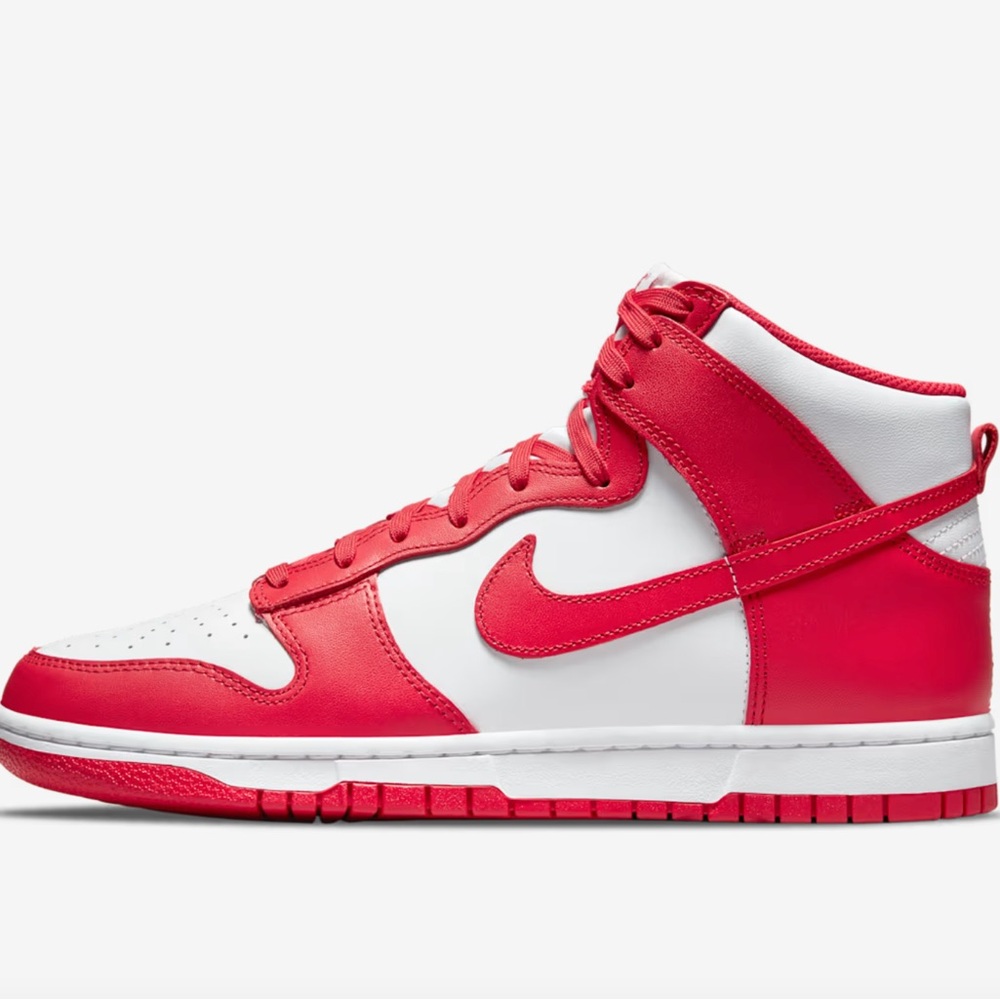 Red and White High-Top Sneakers